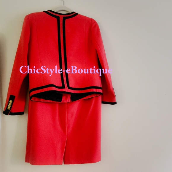 Jcrew co-ord set wool suit/jacket sz 4+ pencil skirt sz 4p coral new - Picture 4 of 6